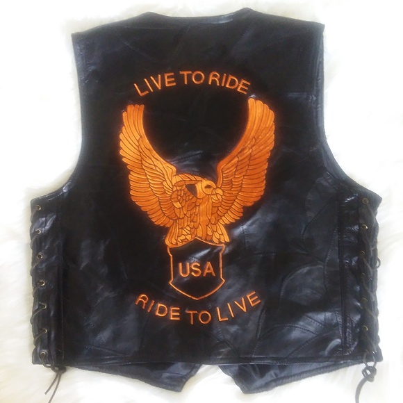 Diamond Plate Other - 💙❤HOST PICK♥️💙Leather Biker Vest Medium